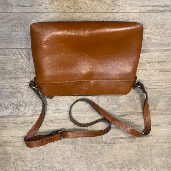 Patricia Nash Avellino Cognac Leather Saddle Satchel Tan Crossbody Bag - Picture 16 of 16